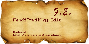 Fehérváry Edit névjegykártya
