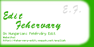 edit fehervary business card